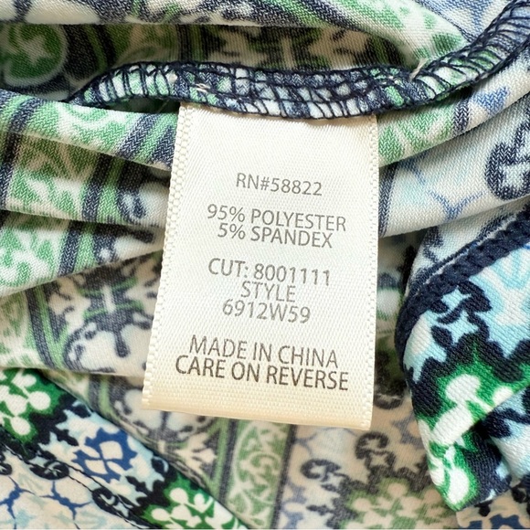 Max Studio Women’s Sleeveless Green and Blue Geometric Patterned Trapeze Dress L - Picture 12 of 13